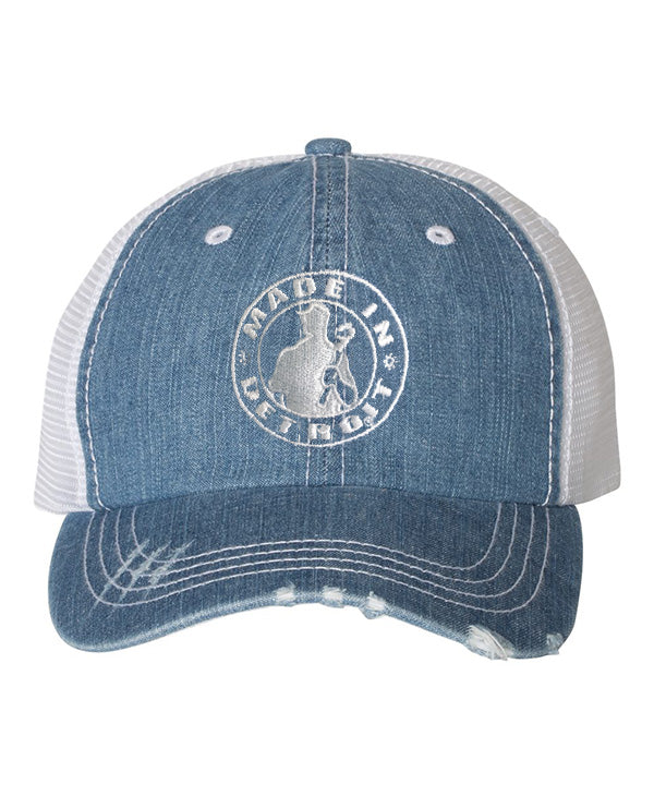 denim trucker cap