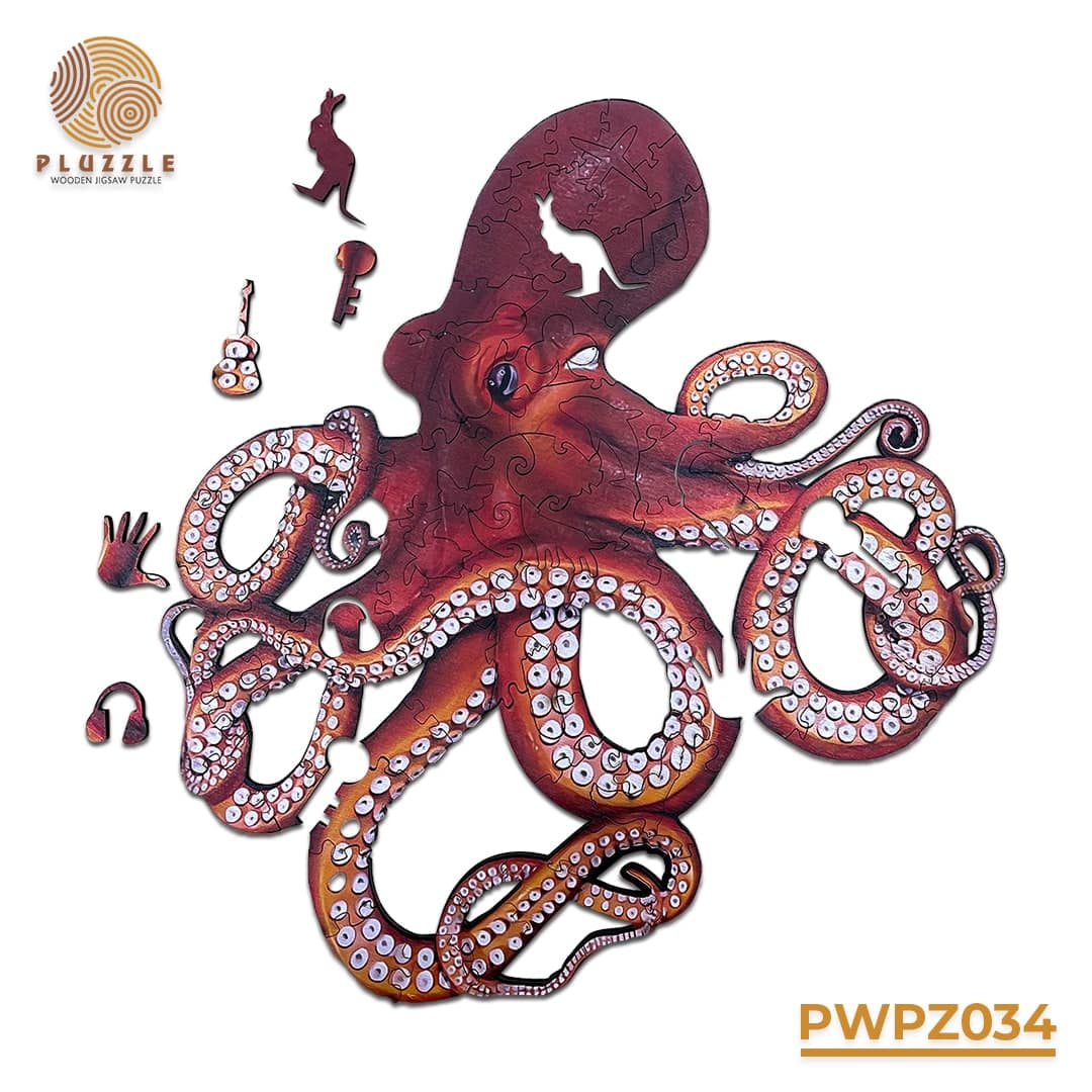 Red Octopus - Hình con Bạch Tuộc Đỏ - PLUZZLE.VN