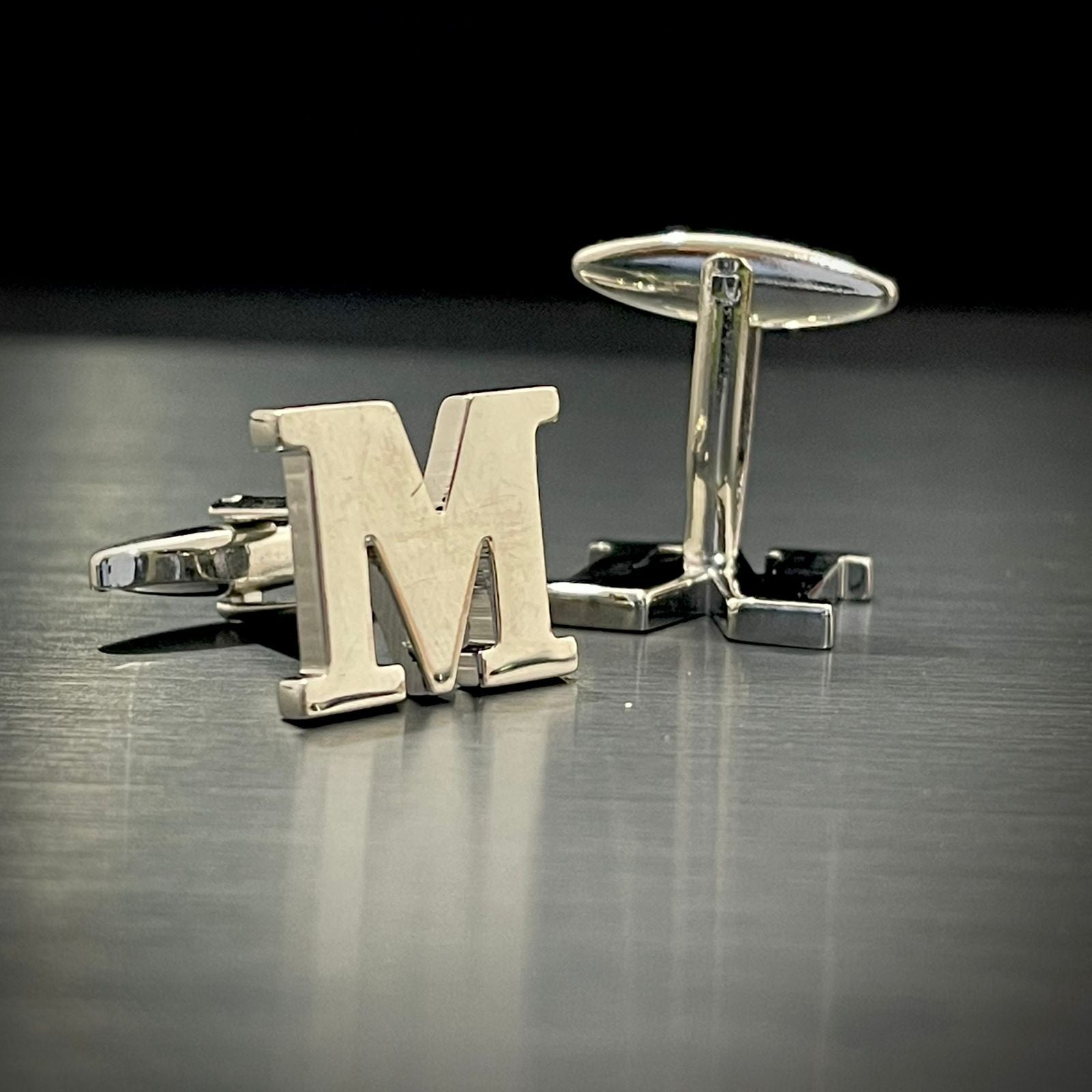 M Letter Name Initial Alphabet Silver Cufflink For Men – The Dapper Shop