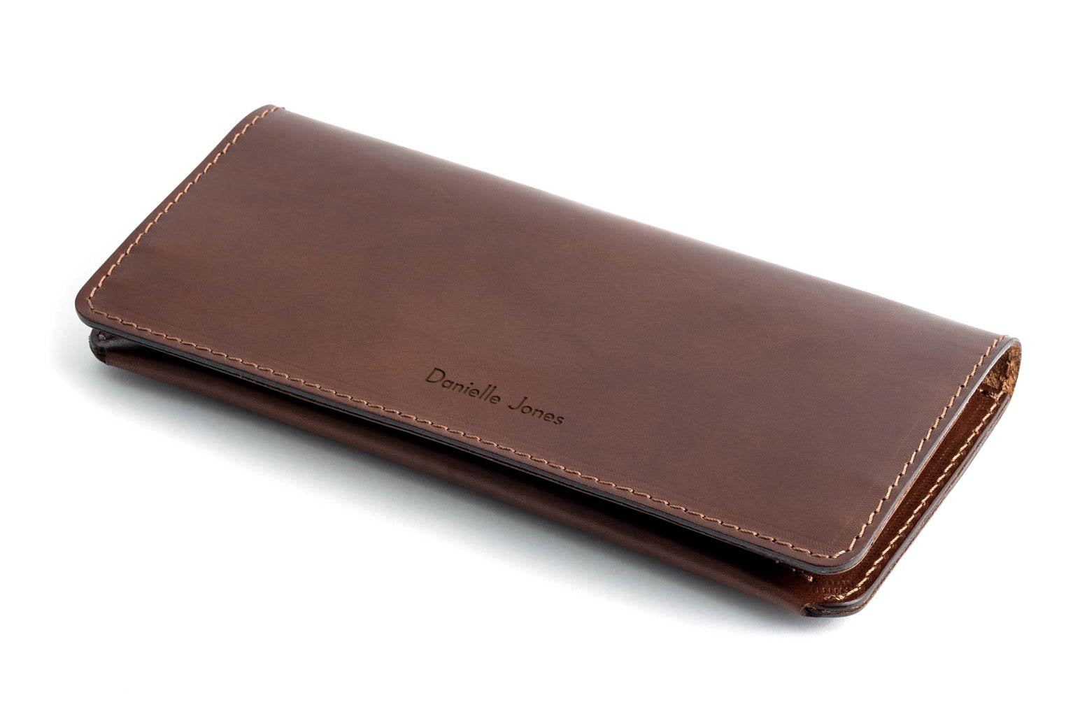 Personalised Leather Long Wallet Dark Brown - CarveOn