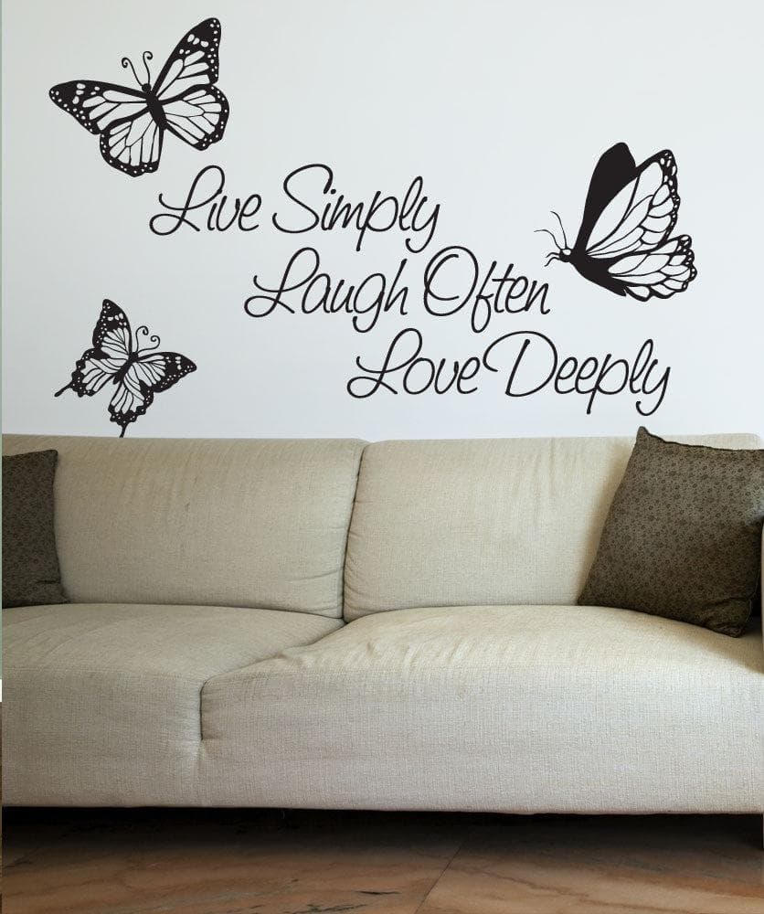 Vinyl Wall Decal Sticker Inspirational Quote Live Simply Laugh ter Love Deeply 1166