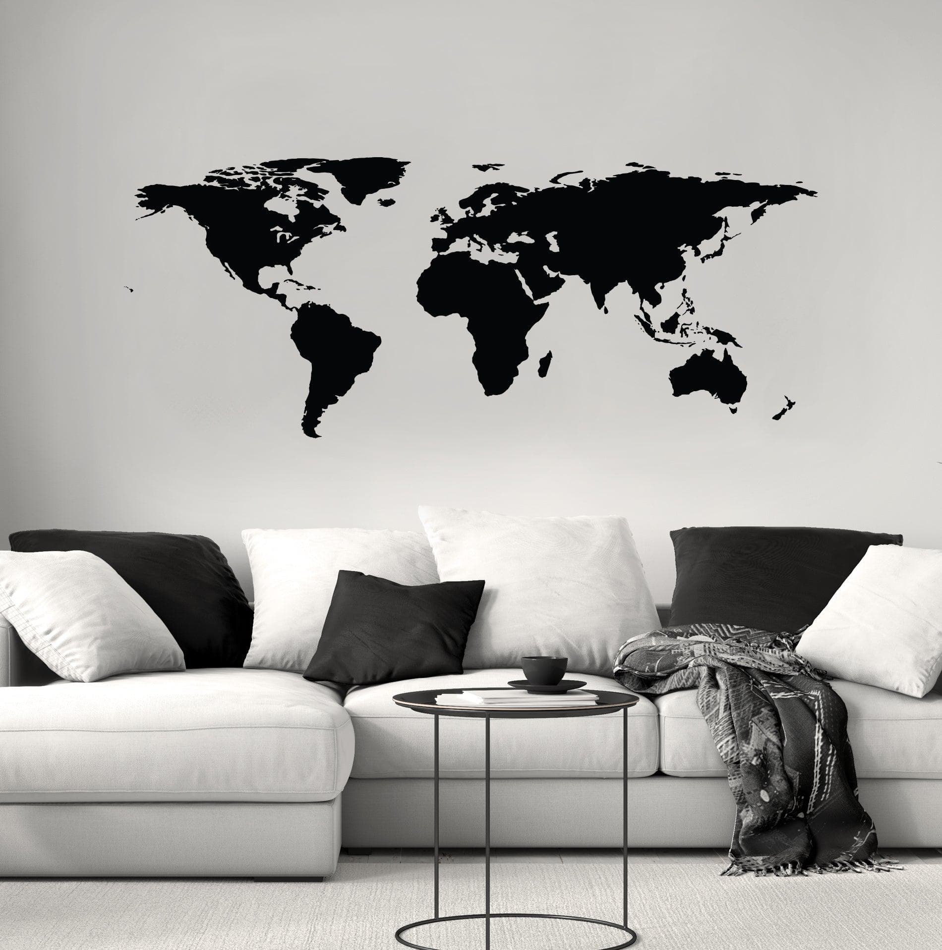 World Map Wall Decal. Great Living Room Decor. #131