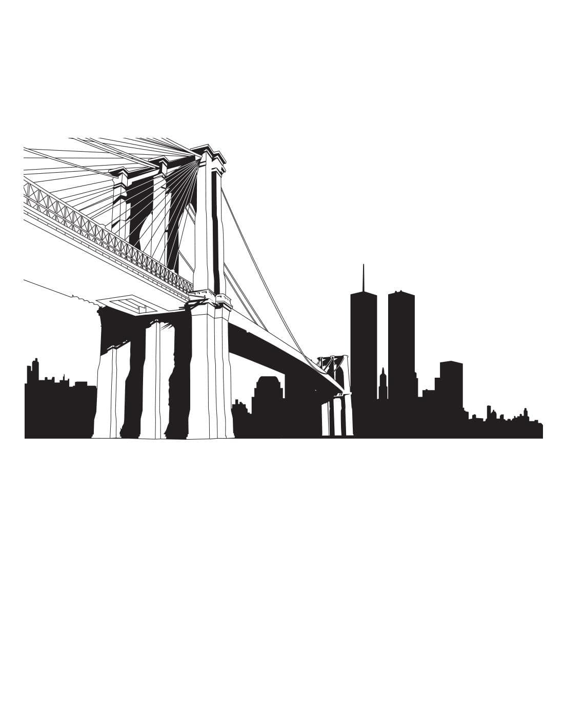 Бруклинский мост Нью-Йорк вектор
