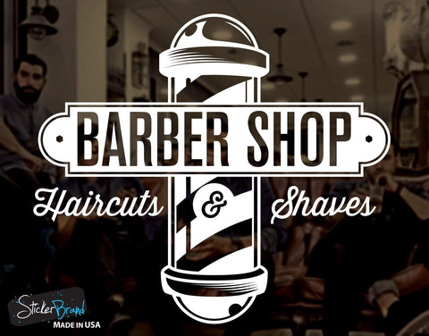 Barbershop Sign Haircuts And Shaves Vinyl Wall Decal Sticker
