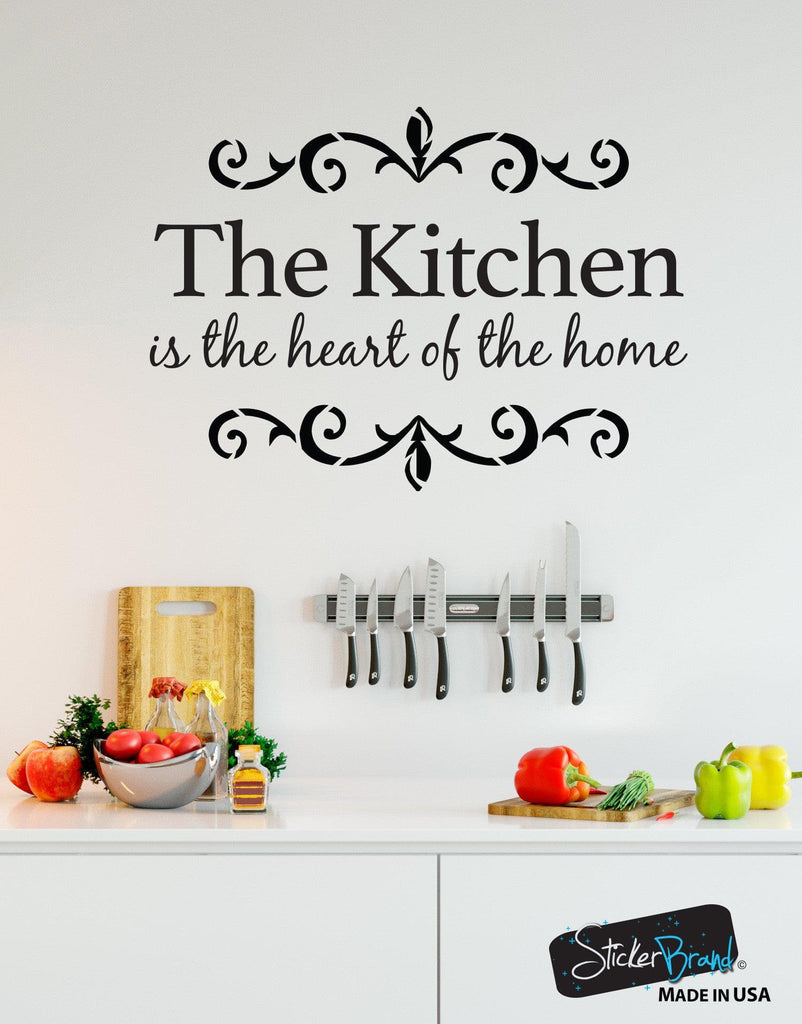 The Kitchen is the Heart of the Home Quote Vinyl Wall ...