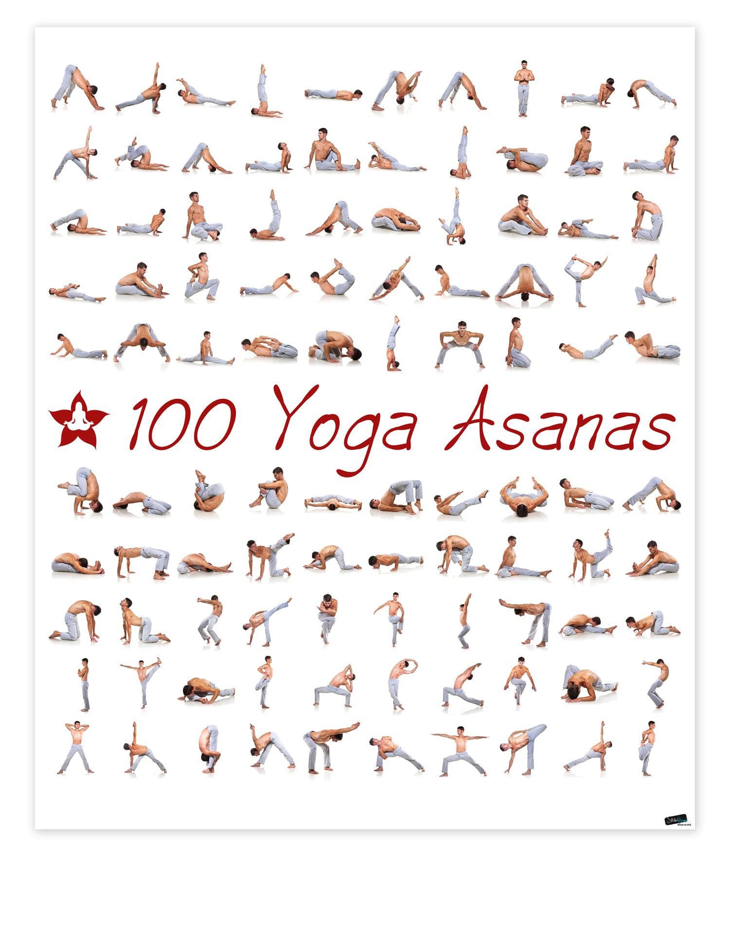 Плакат с позами йоги