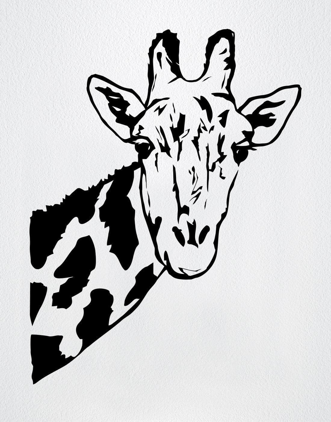 Giraffe Face Vinyl Wall Decal Sticker #6012