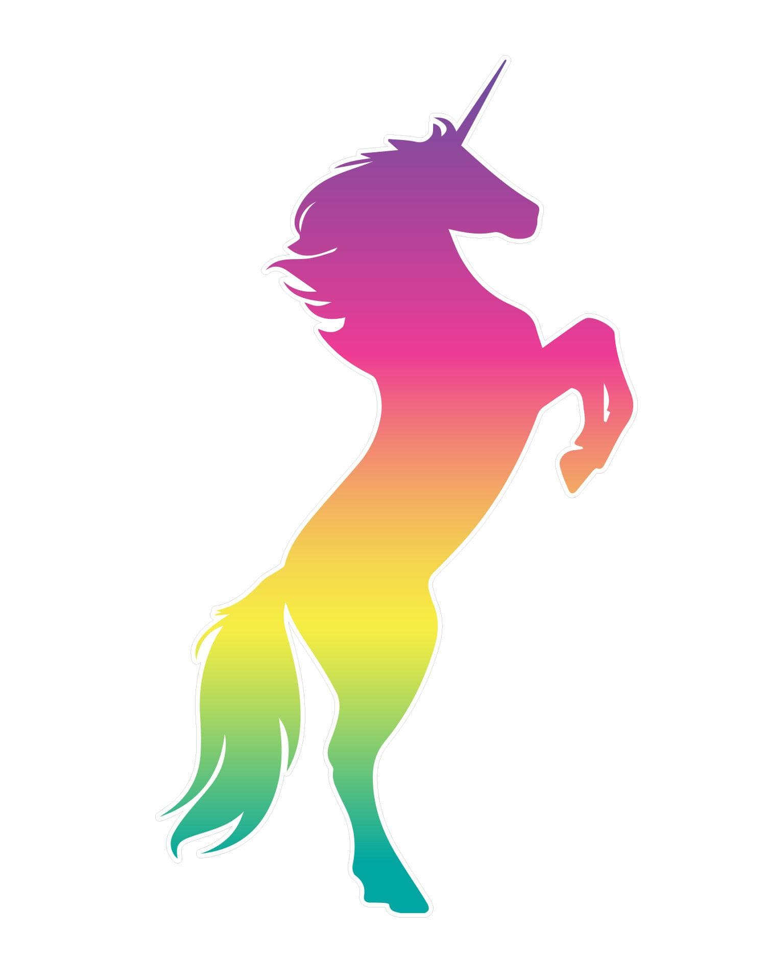 rainbow unicorn wall decal sticker girls bedroom decor fantasy silh