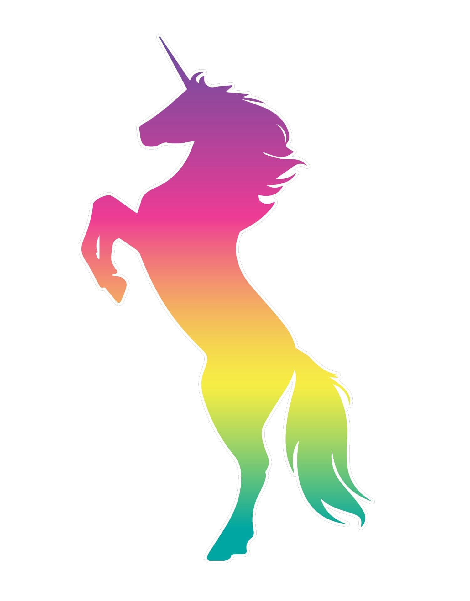 rainbow unicorn wall decal sticker girls bedroom decor fantasy silh