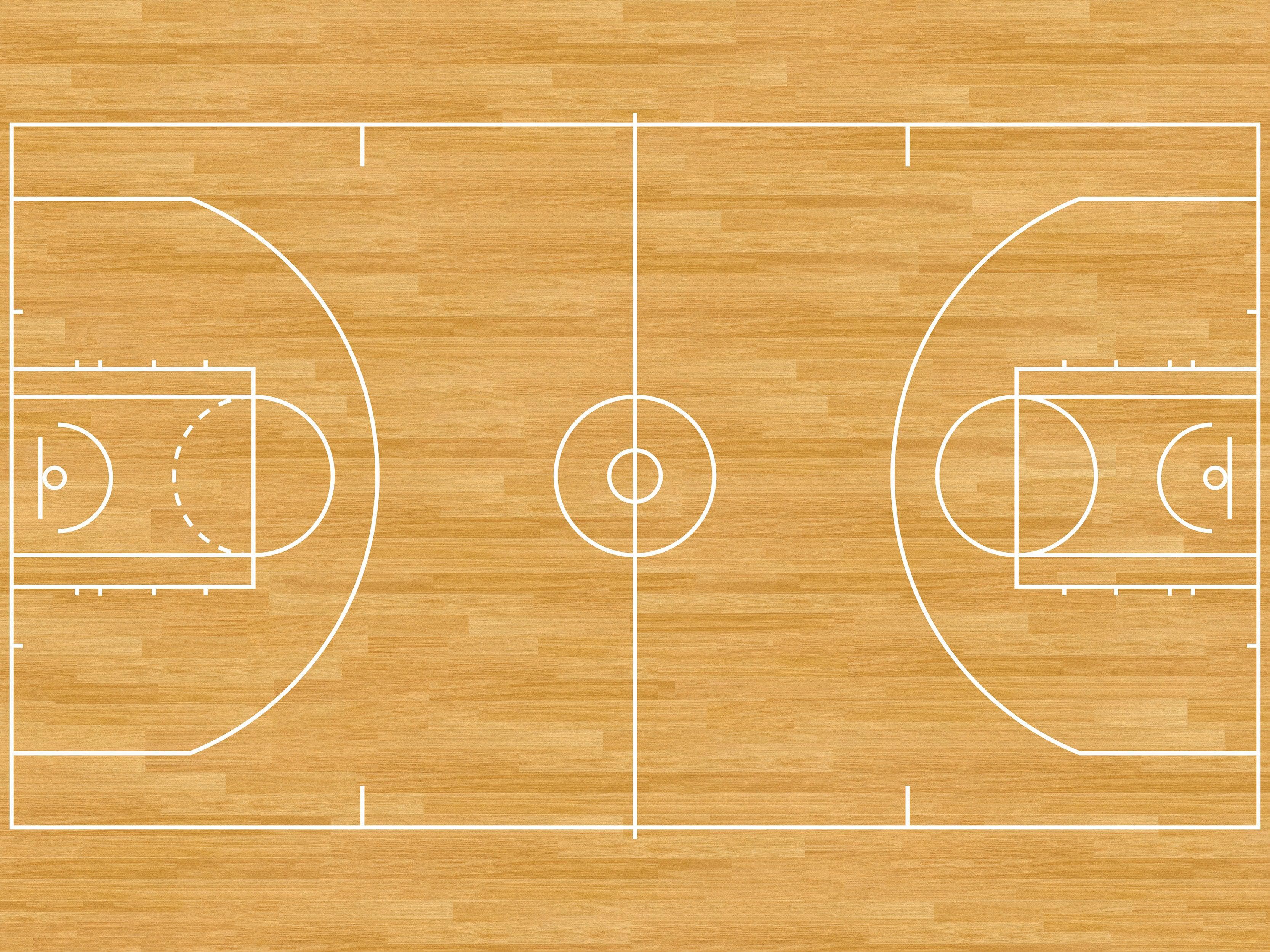 Basketball Court Hardwood Pattern Wall Mural. #6361