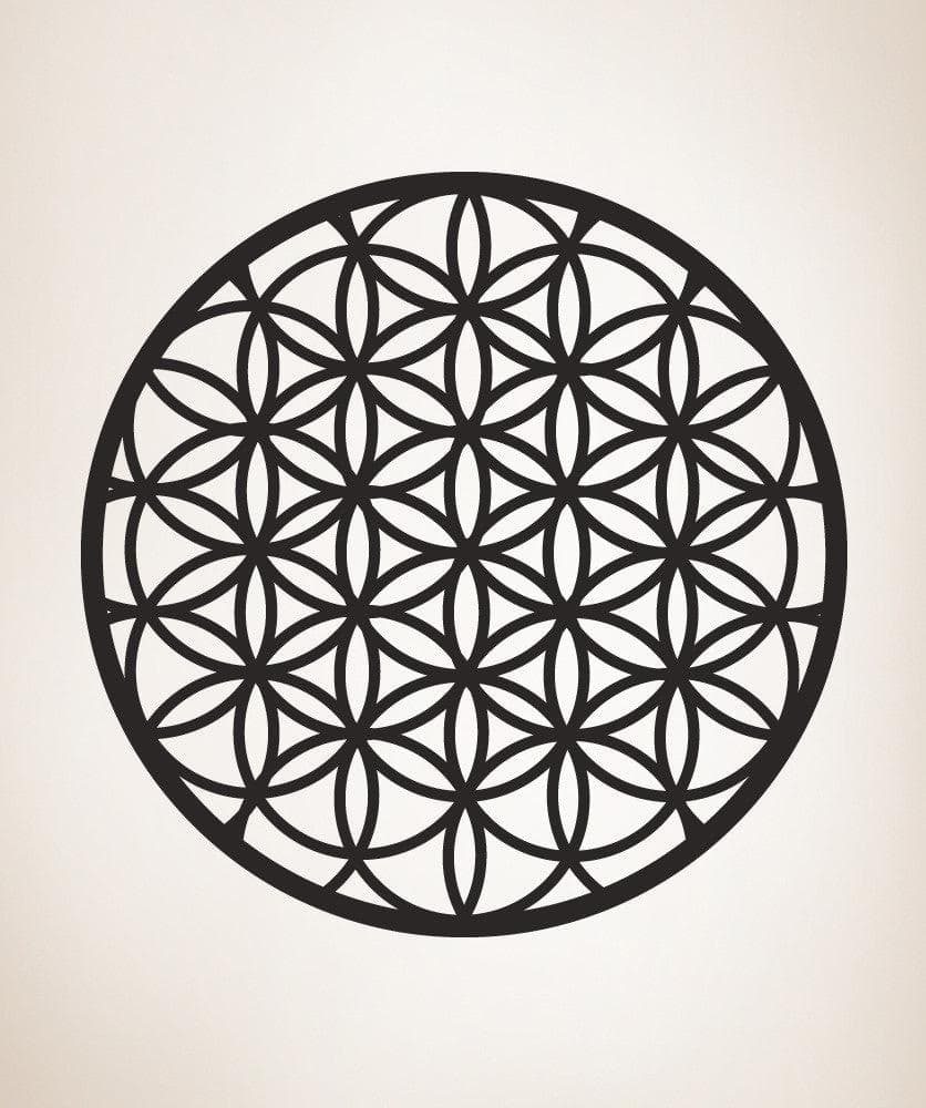 Circle Symmetry Geometric Mandala Pattern, Flower of Life Wall Decal.
