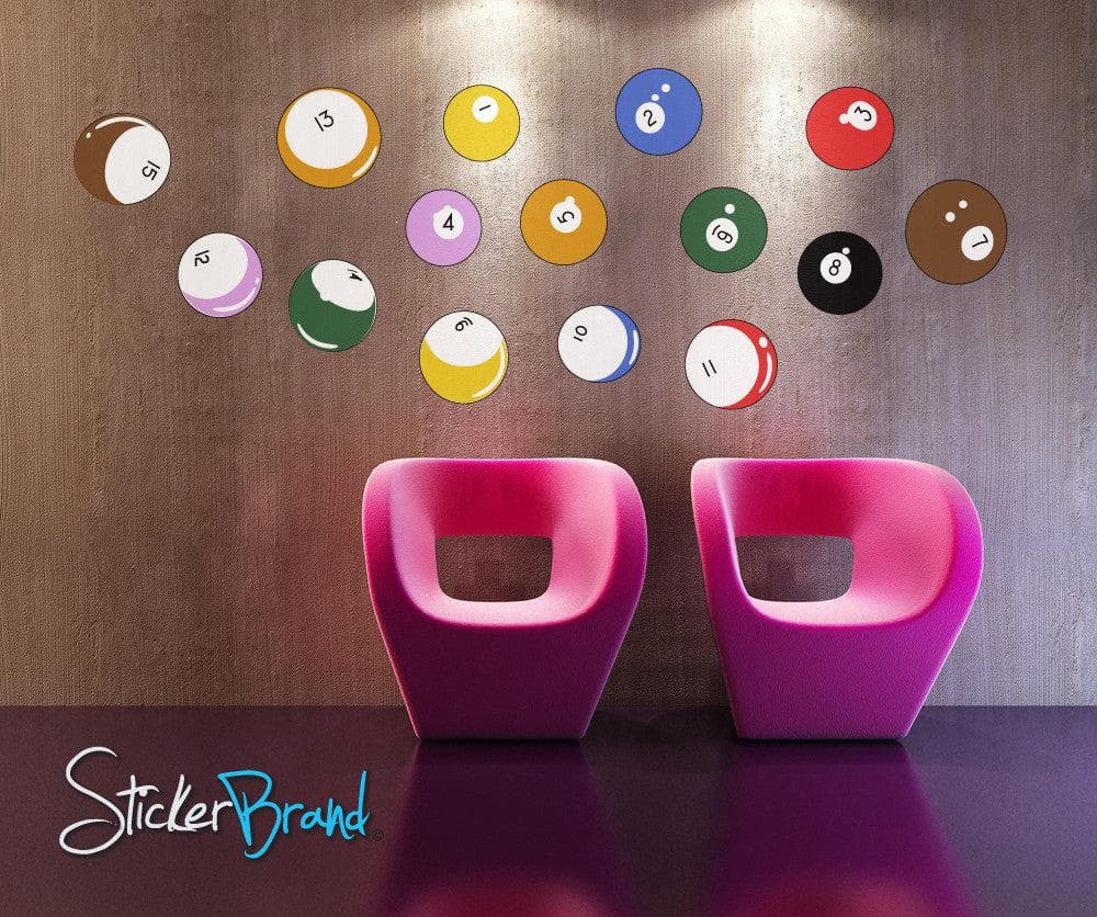 Graphic Wall Decal Sticker Billiard Pool Balls #OS_MB130 ...