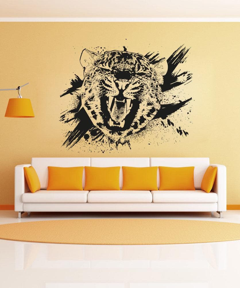 Vinyl Wall Decal Sticker Leopard Growl Grunge #OS_AA653 – StickerBrand