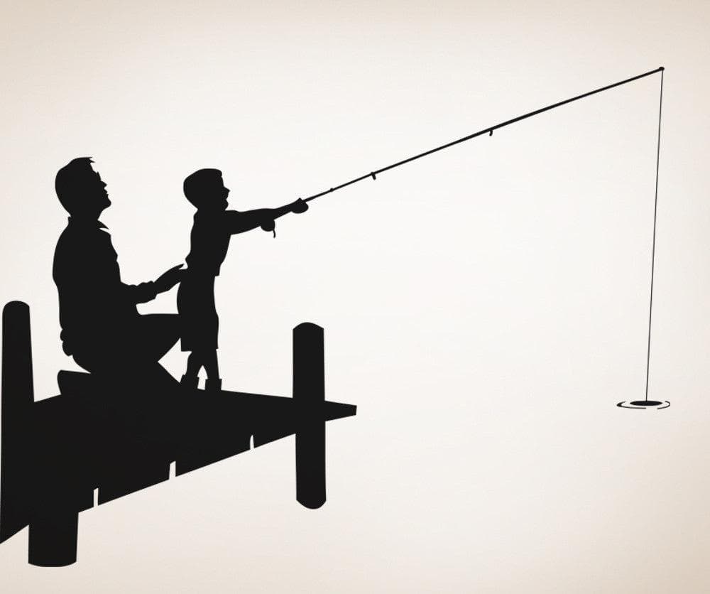 Download Vinyl Wall Decal Sticker Father and Son Fishing #OS_AA710