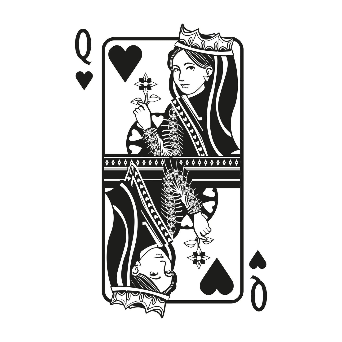 Queen of Hearts Playing Cards Wall Decal Sticker. #OS_DC360 – StickerBrand
