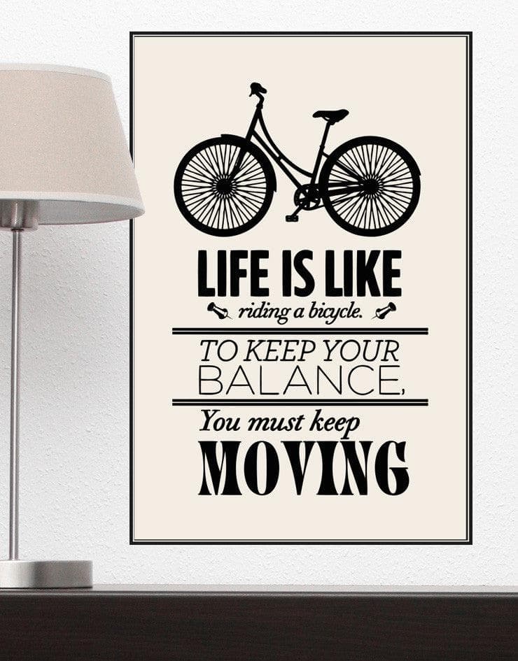 Motivational Quotes Life Is Like Riding A Bicycle Poster Q103