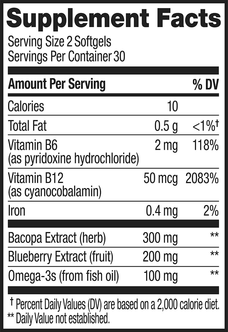 Ultra Strength Brain Softgels Ingredients