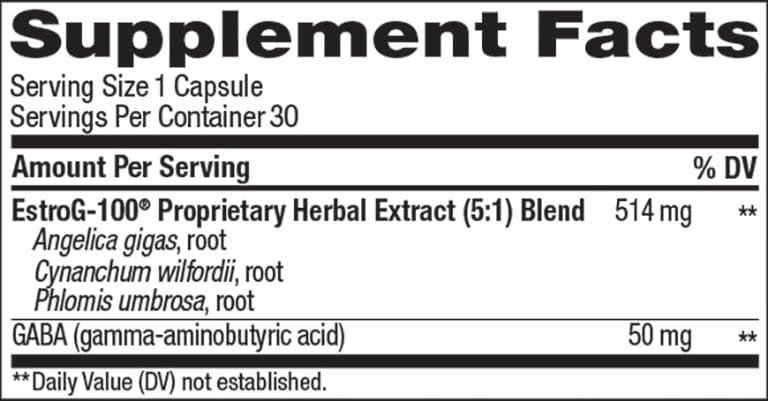 Mellow Menopause Ingredients