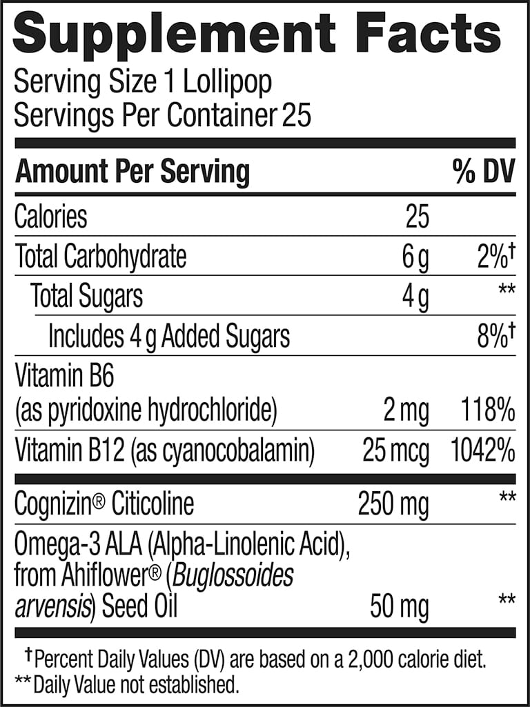 Focus Buddies L'OLLY Pops Ingredients