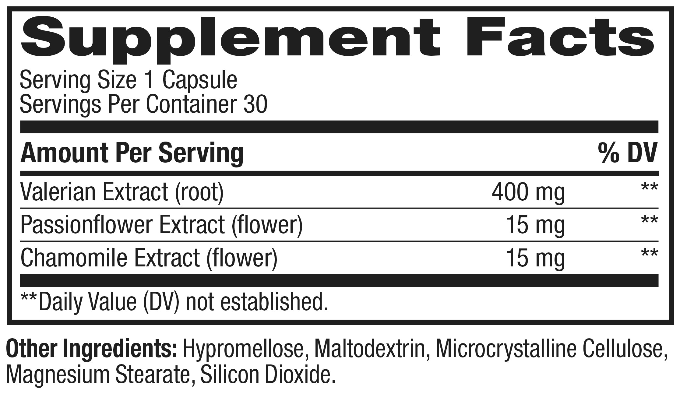 Plant Powered Rest Ingredients