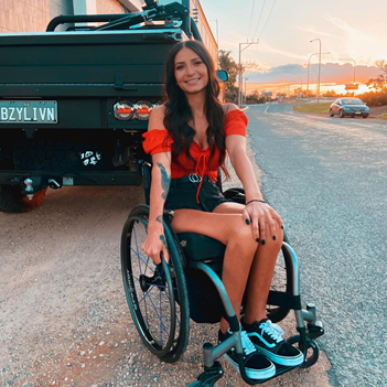 Christina Vithoulkas Wheelchair smiling
