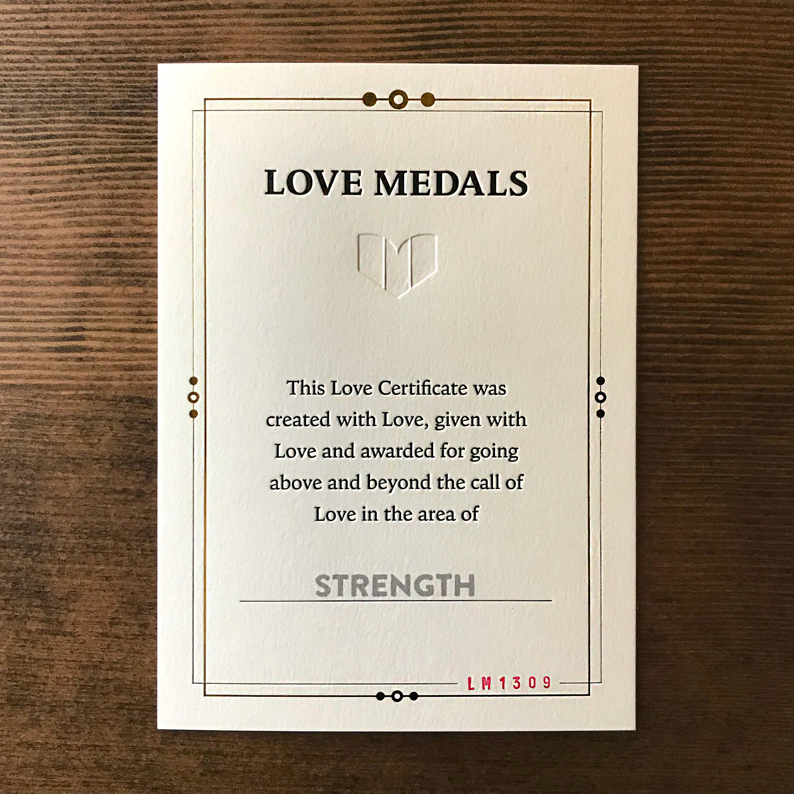 Love Certificate Love Medals