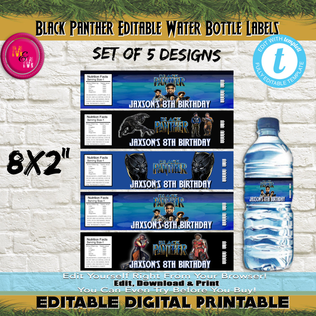 Editable Baby Moana Water Bottle Labels Printable-Set of 4 – Mug+Mouse  Designs