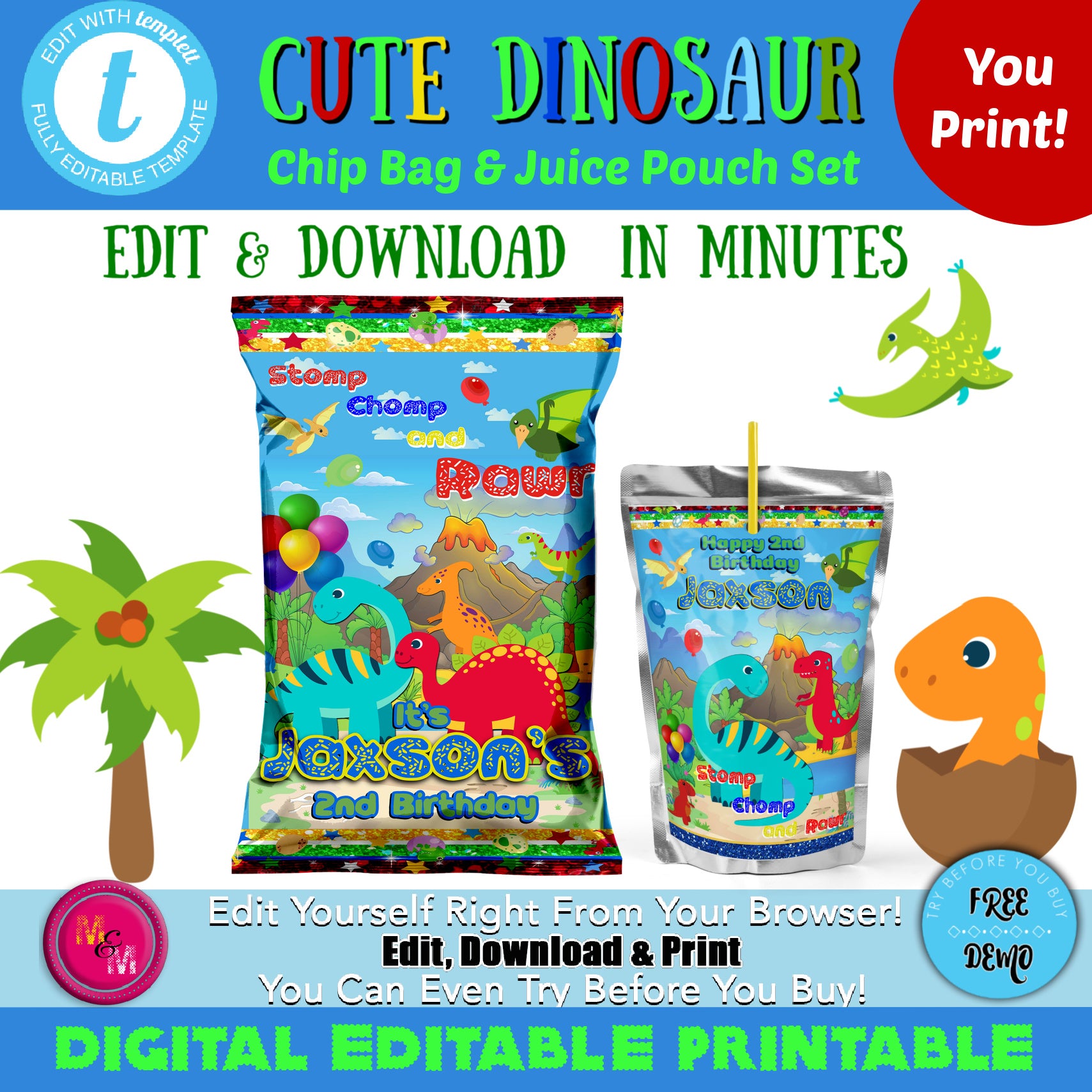 Editable The big one Chip Bag Wrapper