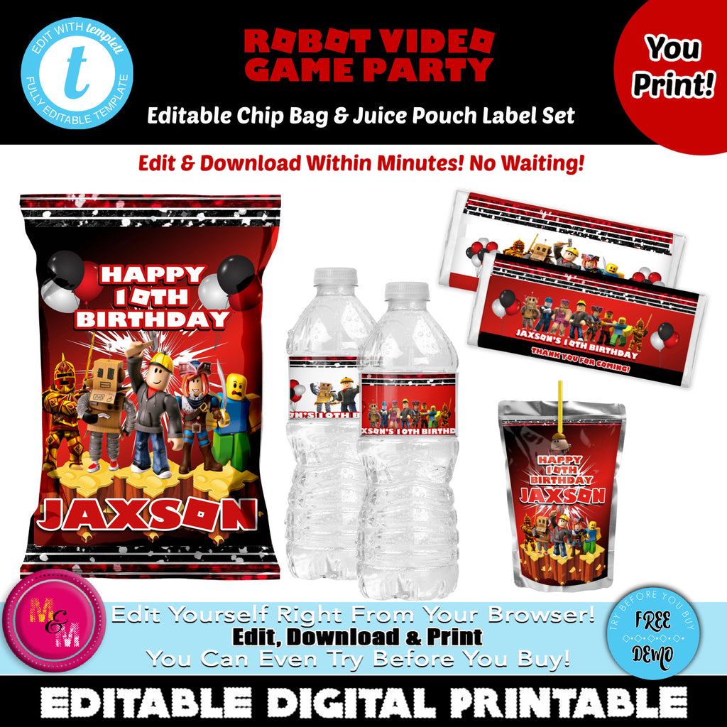Editable Five Nights at Freddy's Chip Bag & Juice Pouch Set, Five Nigh –  Mug+Mouse Designs