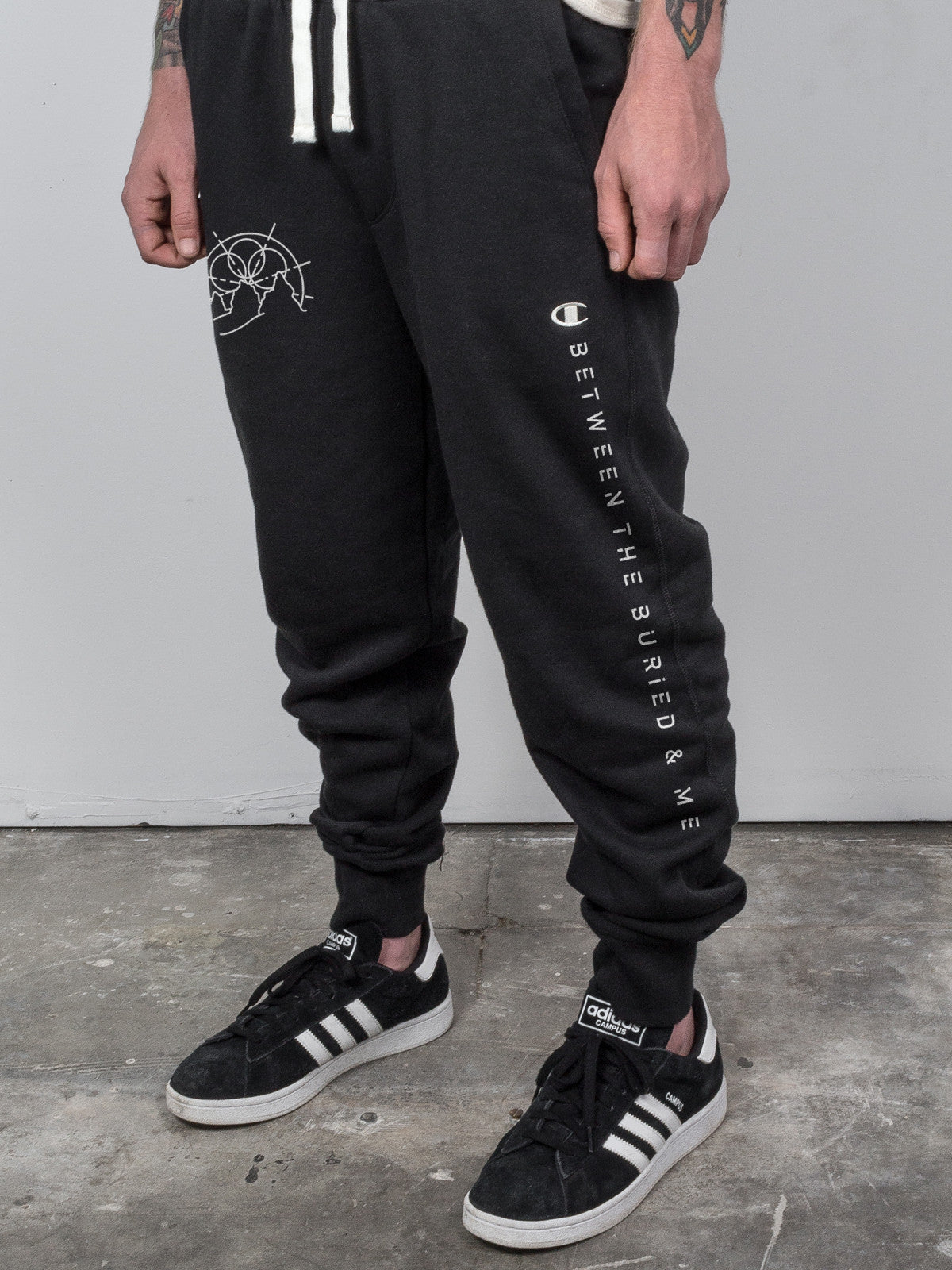 mens black joggers white stripe