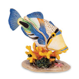 Bejeweled Large Huma Huma Fish Trinket Box with Charm Pendant