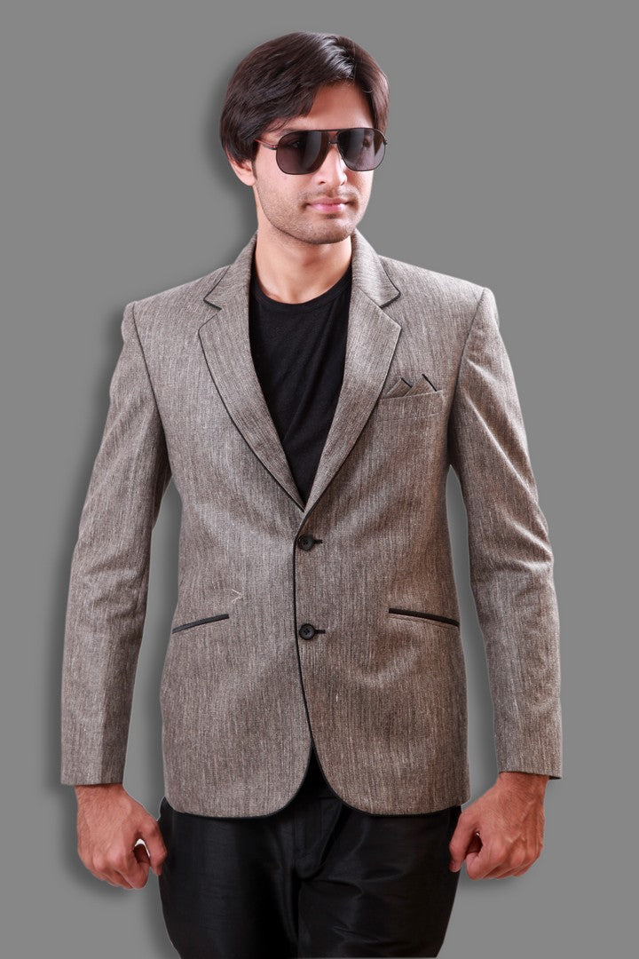 Trendy Grey Lenin Blazer For Men - BL5057SNT – Saris and Things