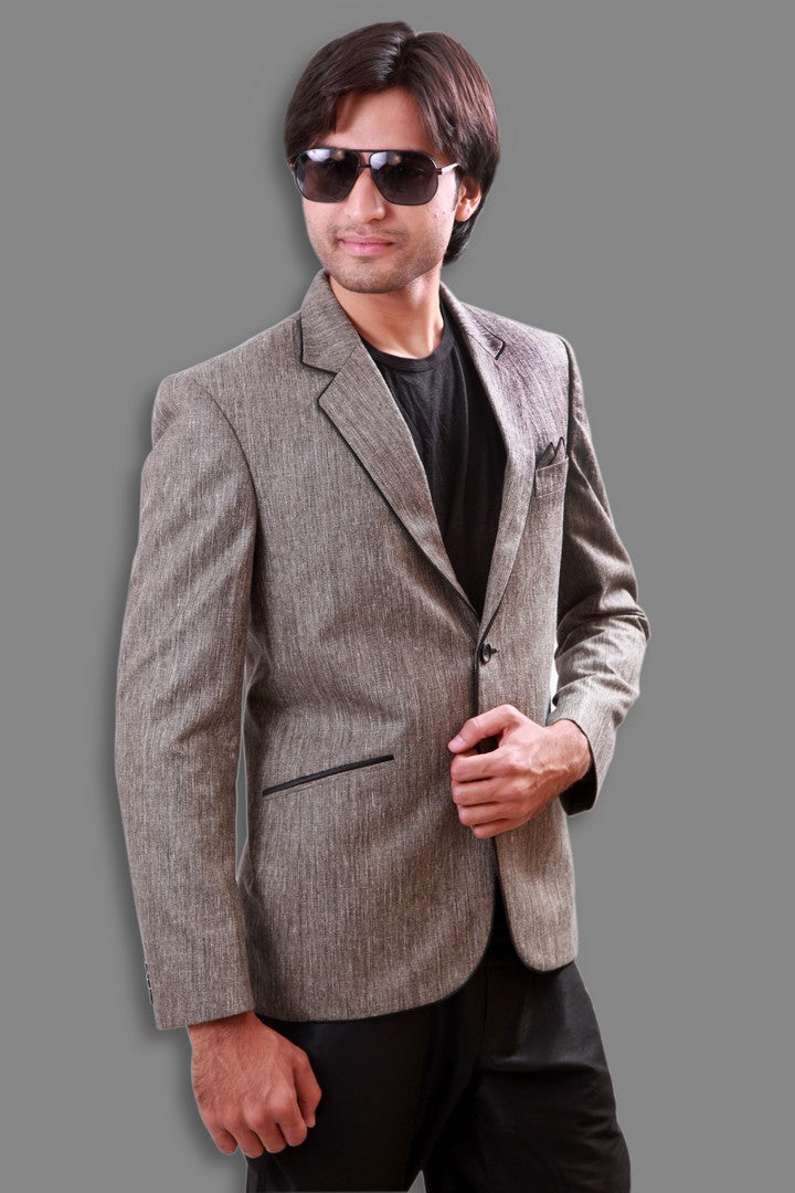 Trendy Grey Lenin Blazer For Men - BL5057SNT – Saris and Things