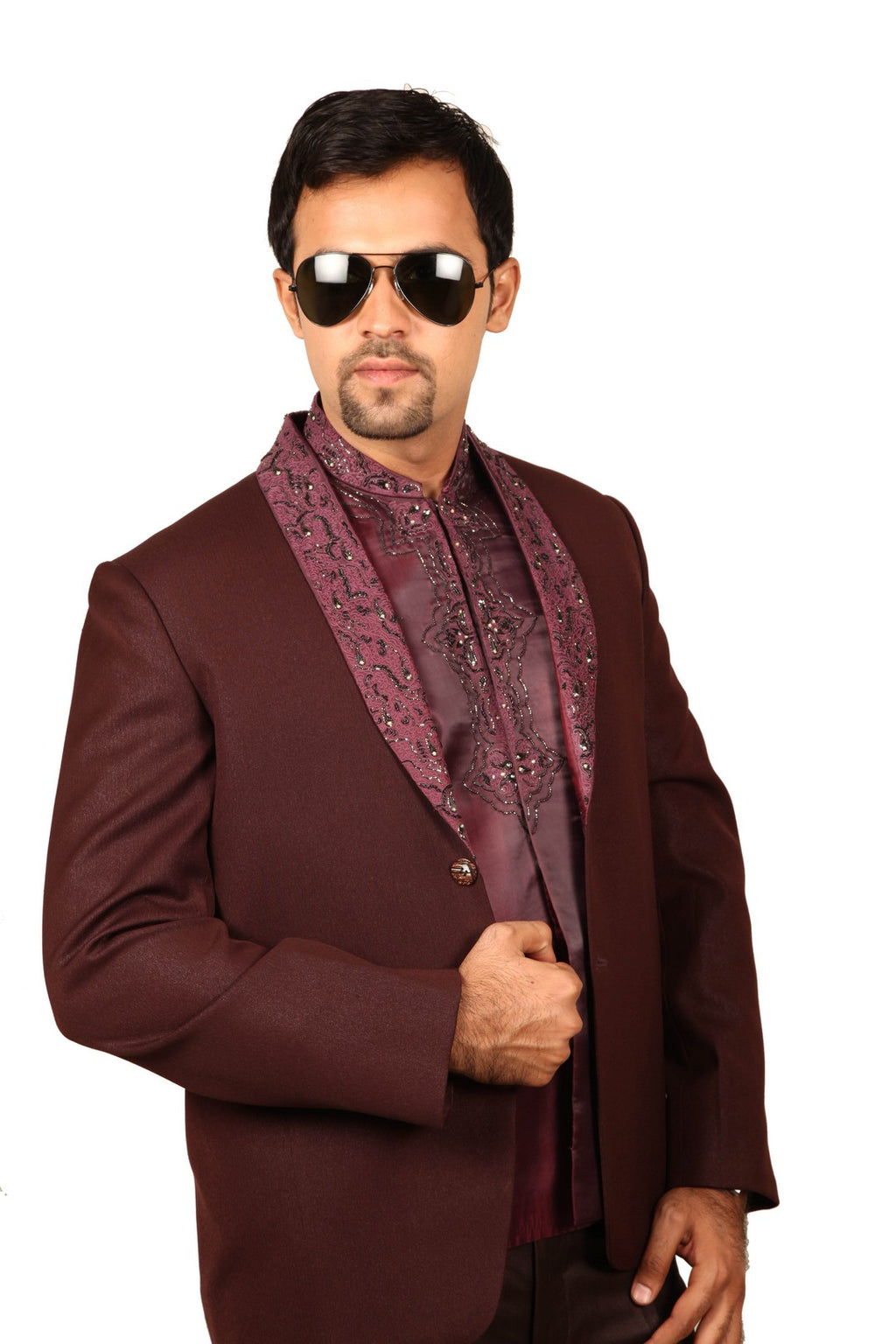 jodhpuri suit wine colour