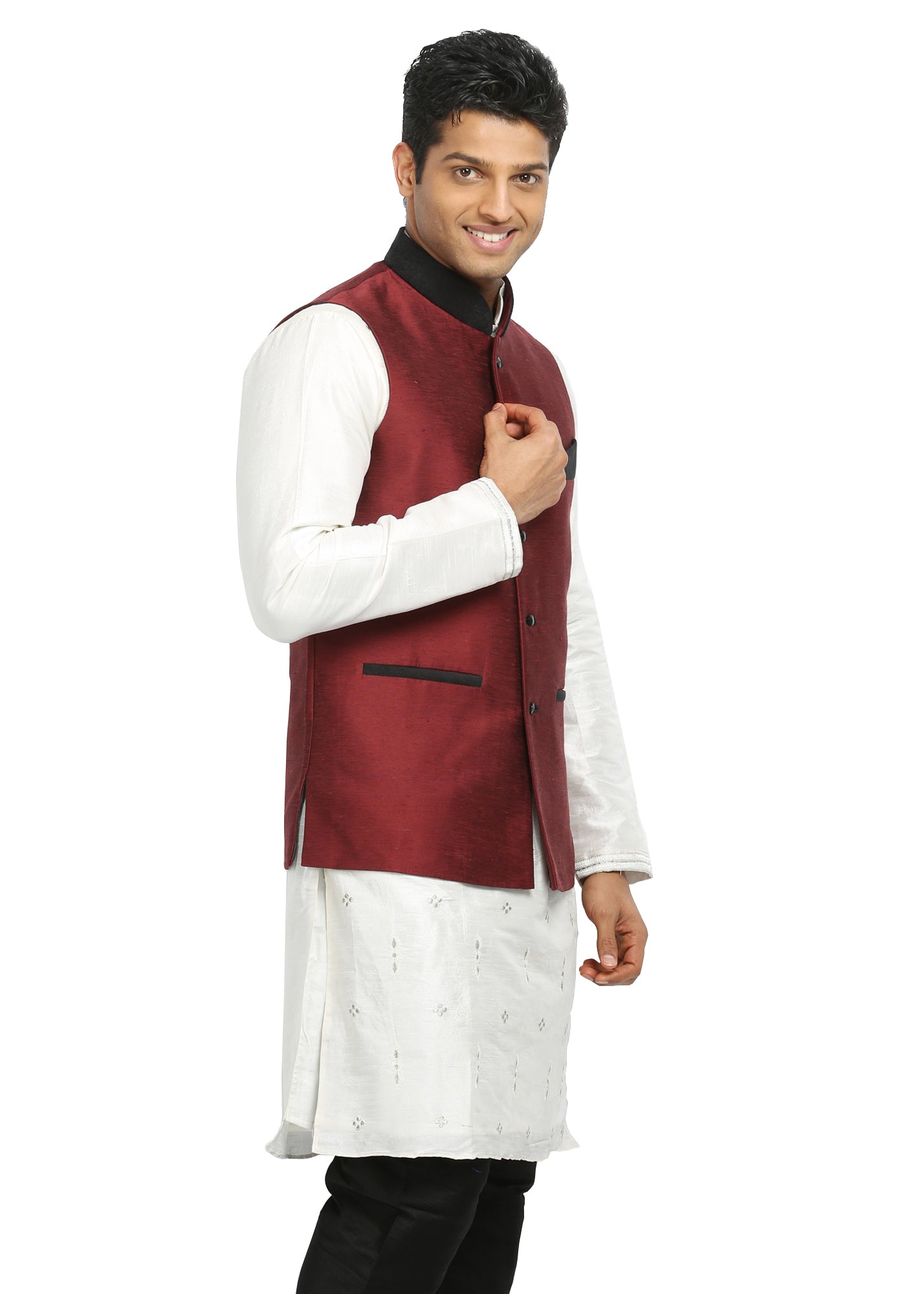 Maroon Nehru Jacket for Men