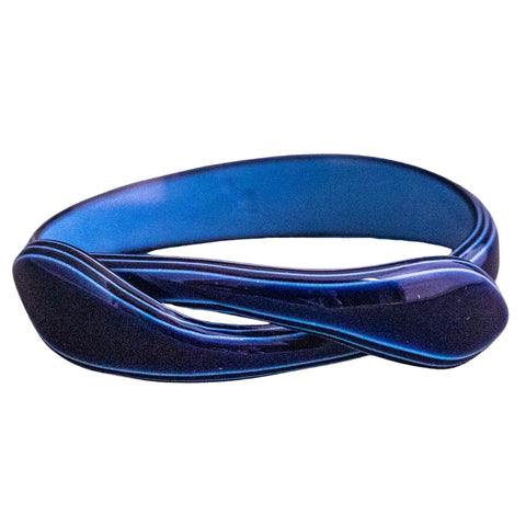 Signed Lea Stein Snake Bangle - Navy Blue