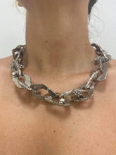 Load image into Gallery viewer, Ciner NY Crystal Chunky Link Disc Chain Necklace - Silver
