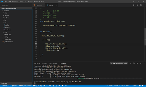 Wio Lite RISC-V (GD32VF103) - With ESP8266 VS Code