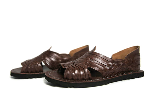 Huarache Artesanal Mexicano. Huacache cruzado Leather Mexican sandal Hand  made | eBay