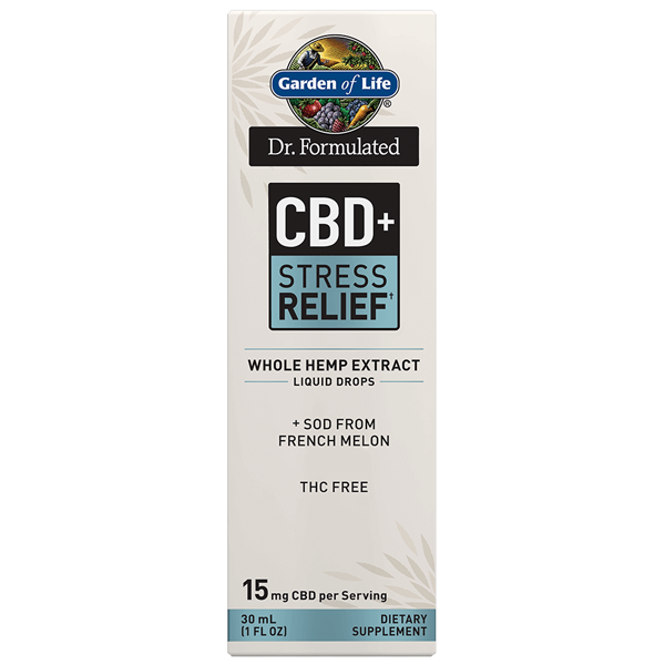 Image of Dr. Formulated CBD+ Stress Relief Liquid Drops (450 mg CBD per bottle, 1 fl oz)