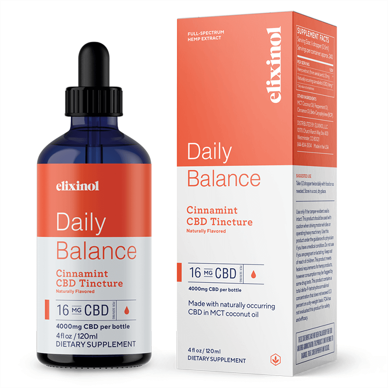 Image of CBD Daily Balance Tincture (4,000 mg CBD per bottle, 4 oz) - Cinnamint Flavor