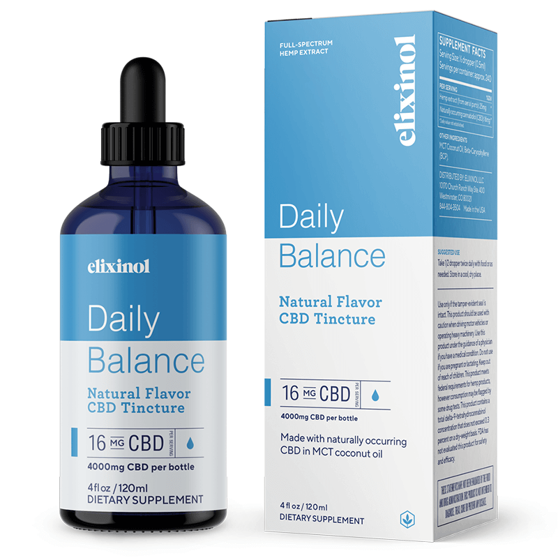 Image of CBD Daily Balance Tincture (4,000 mg CBD per bottle, 4 oz) - Natural Flavor