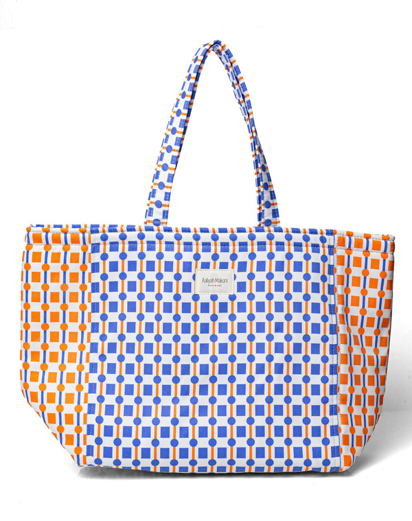 Blue squares Shopper Tote