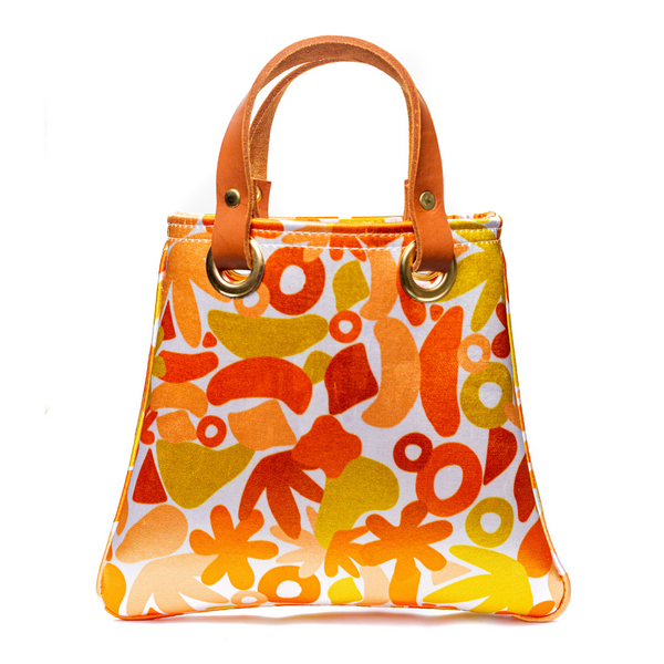 Mustard abstract mini tote