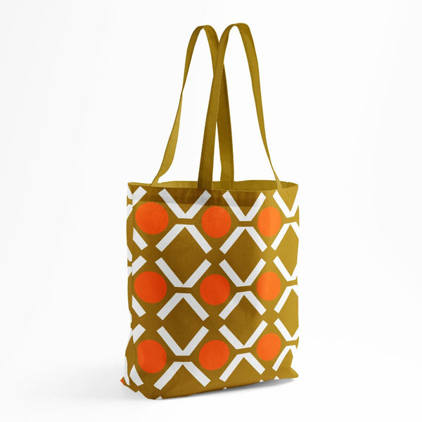 Green circles shopper bag