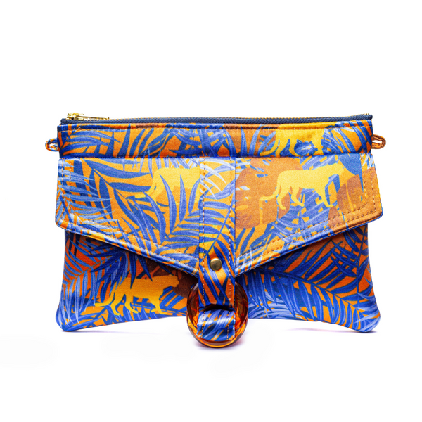 Blue Jungle leaves sling bag