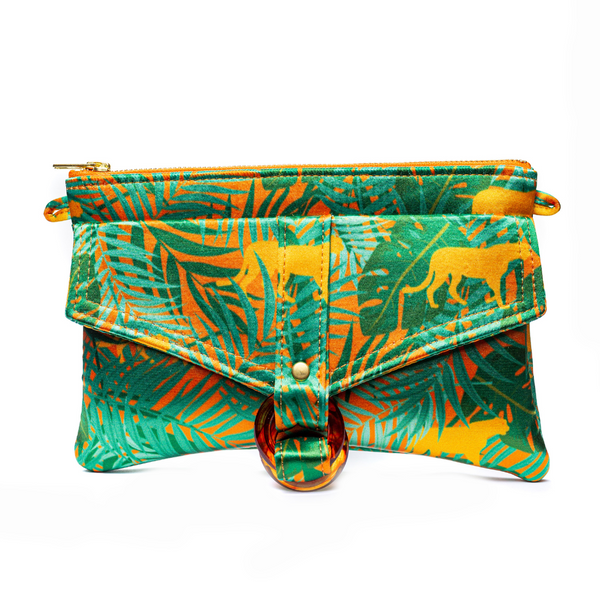 Green Jungle leaves sling bag