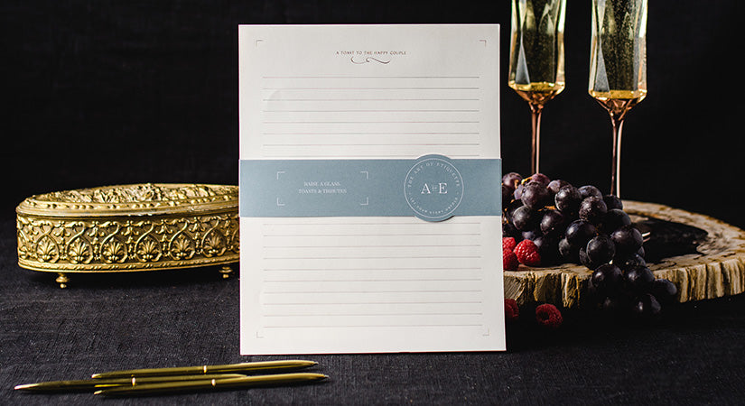 The Art of Etiquette Wedding Guest Book Toast Sheets