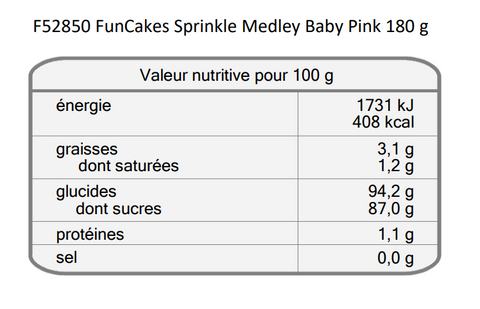 valeurs nutritionnelles sprinkles baby pink