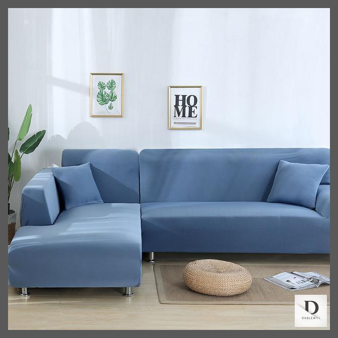 Grey Blue Stretch Sofa Slipcover | Sectional Covers